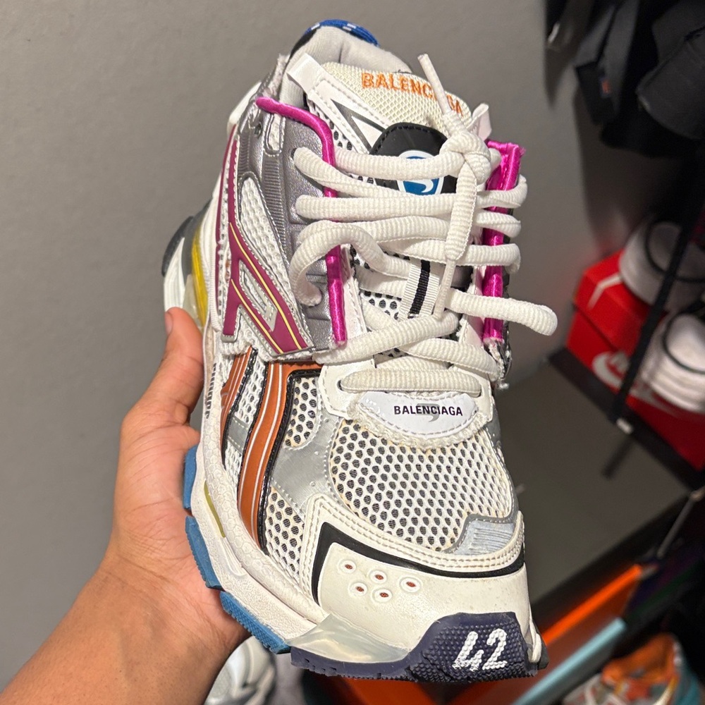 Balenciaga White and Pink Athletic Shoes